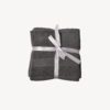 Slate Grey Dash Striped Face Towel - Set of 3